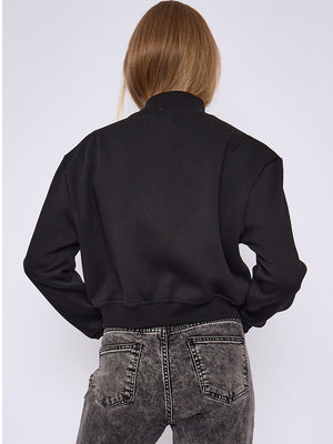 Cropped Fleece Bomber Jacket - Adelina - Storm Desire