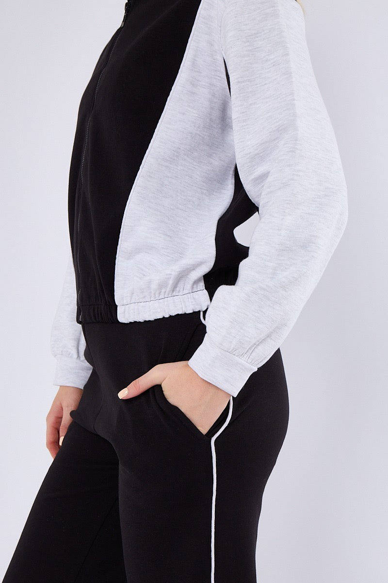Colour Block Retro Jacket & Jogger Set - Ivanna - Storm Desire
