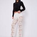 High Waist Lace Flared Trousers - Heaven - Storm Desire