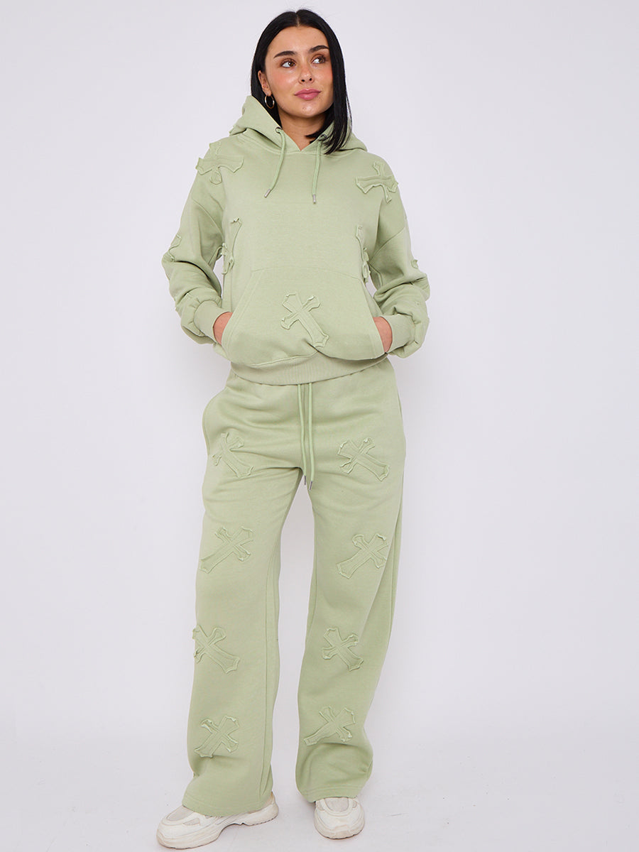 Back In Baggy Crucifix Cross Hooded Tracksuit - Kayla