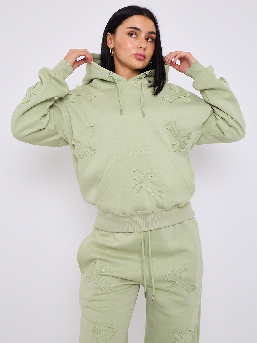 Back In Baggy Crucifix Cross Hooded Tracksuit - Kayla