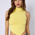 Slinky High Neck Asymmetrical Hem Top - Arleth