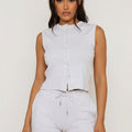 Ribbed Button Short Sleeve Top and Shorts Co-ord - Kelsey