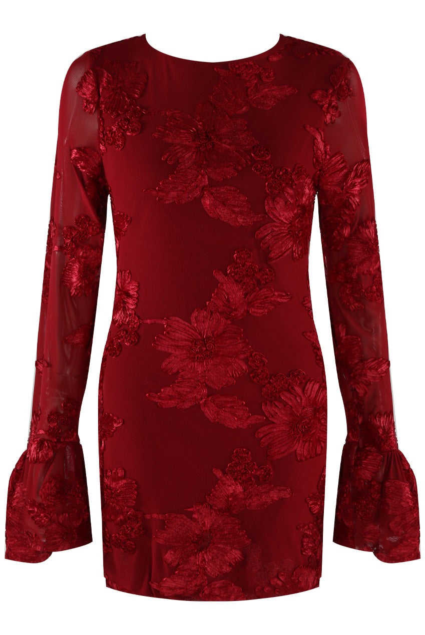 Floral Lace Lined Mini Dress - Laney