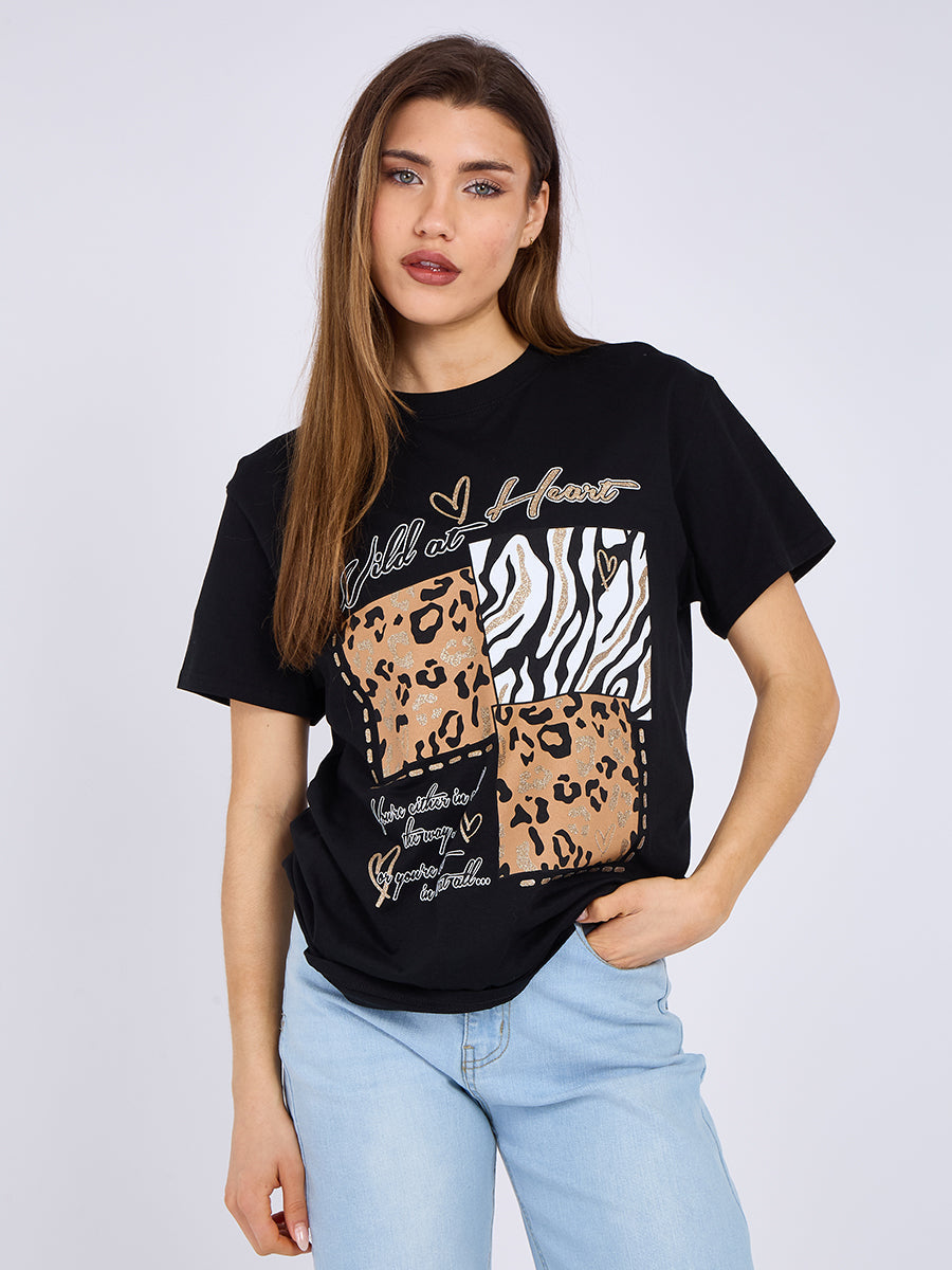 Wild At Heart Printed T-Shirt - Marie - Storm Desire