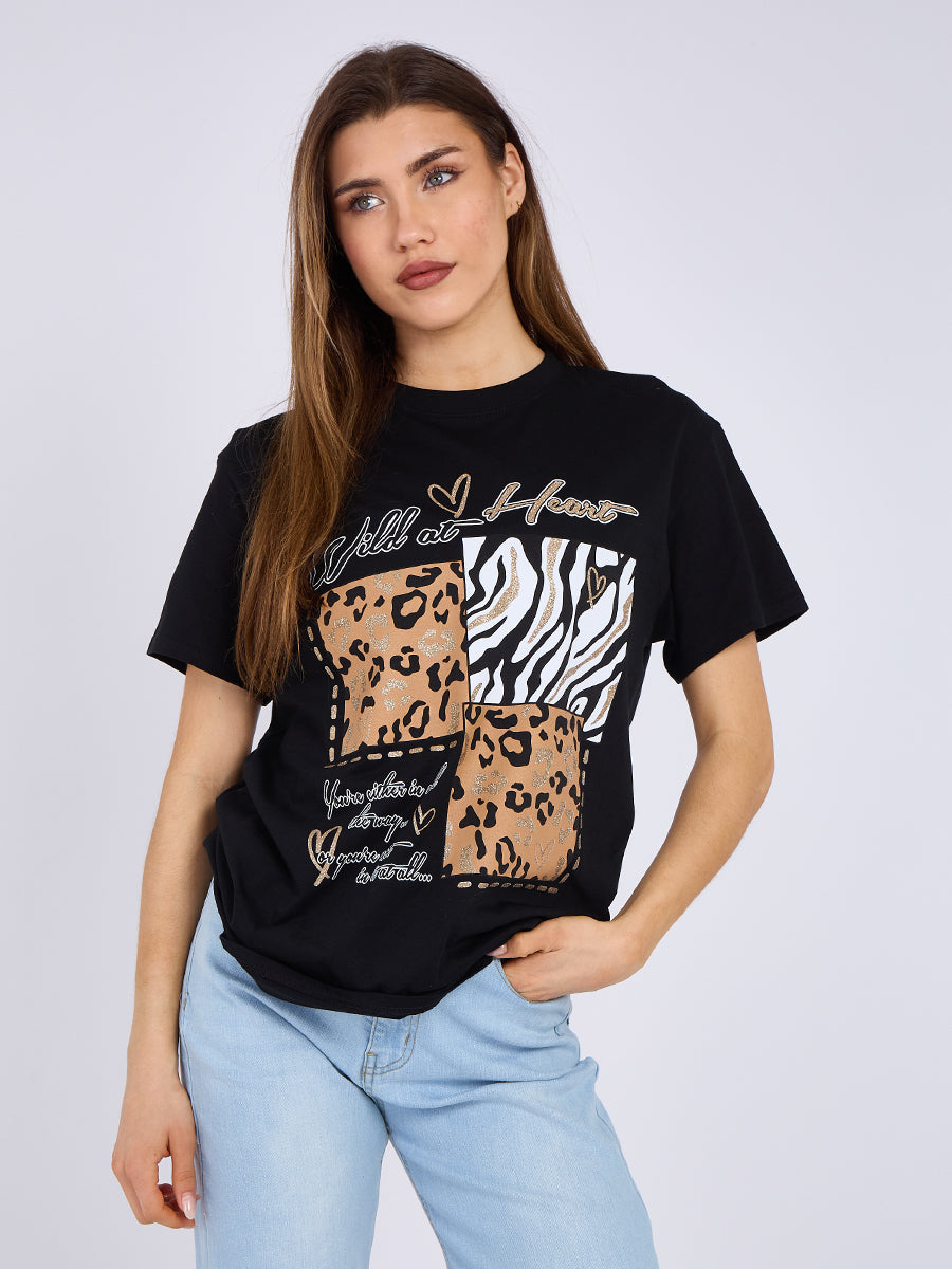 Wild At Heart Printed T-Shirt - Marie - Storm Desire