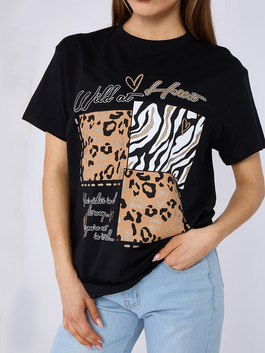 Wild At Heart Printed T-Shirt - Marie - Storm Desire