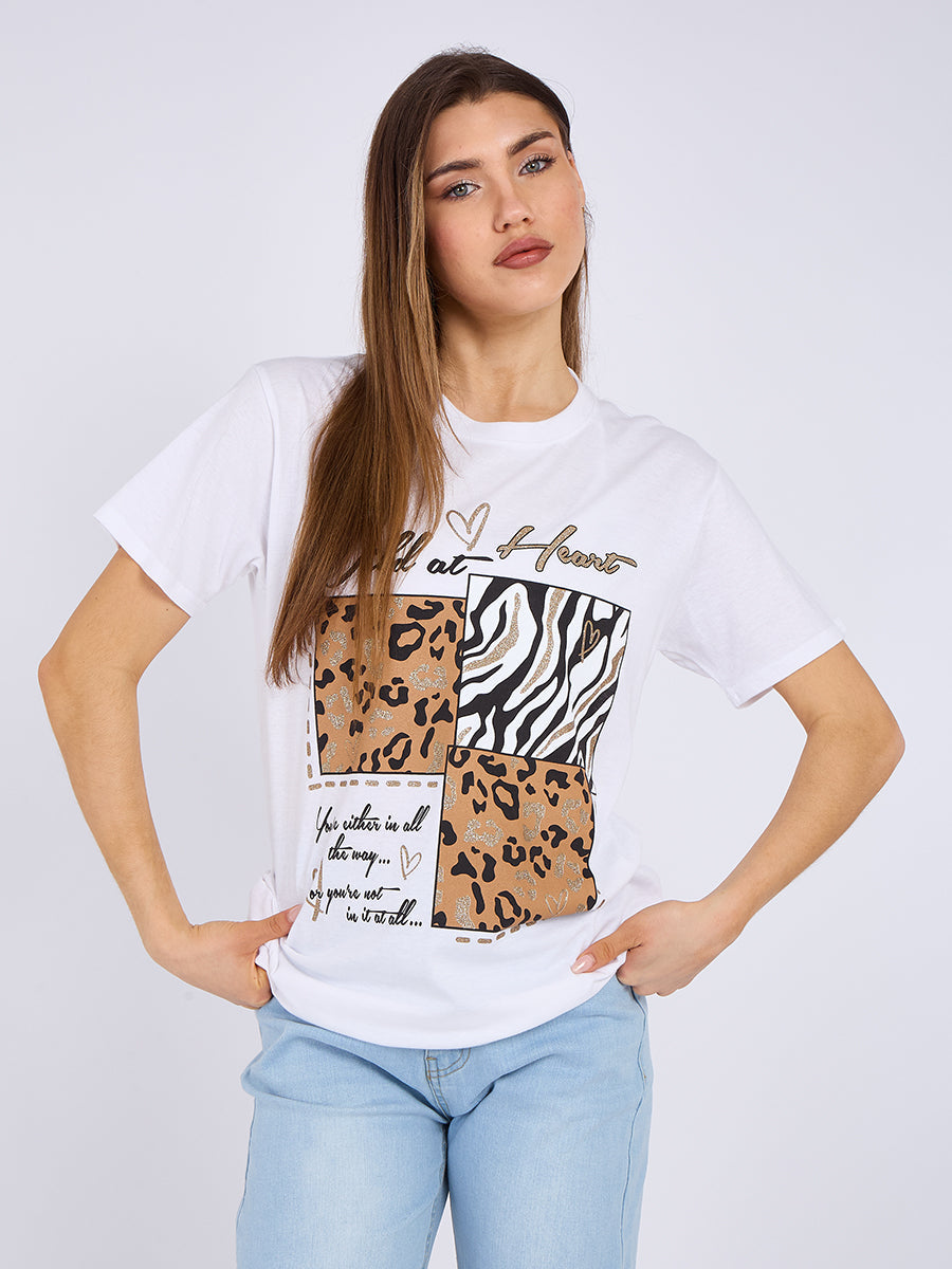 Wild At Heart Printed T-Shirt - Marie - Storm Desire