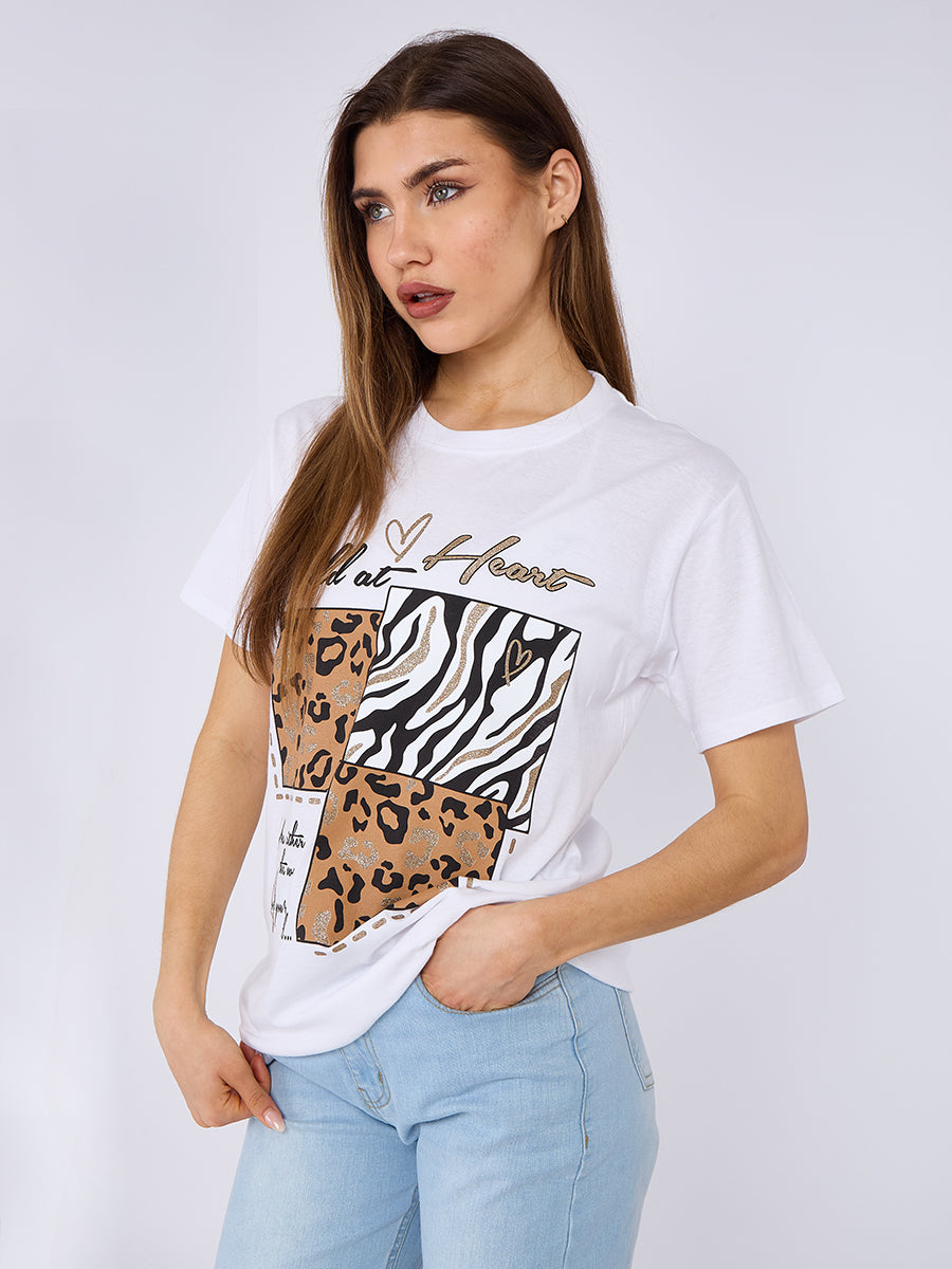 Wild At Heart Printed T-Shirt - Marie - Storm Desire