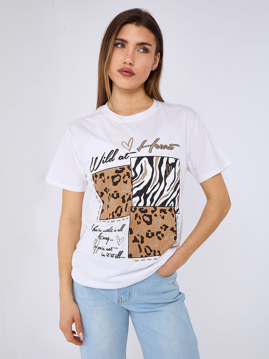 Wild At Heart Printed T-Shirt - Marie - Storm Desire
