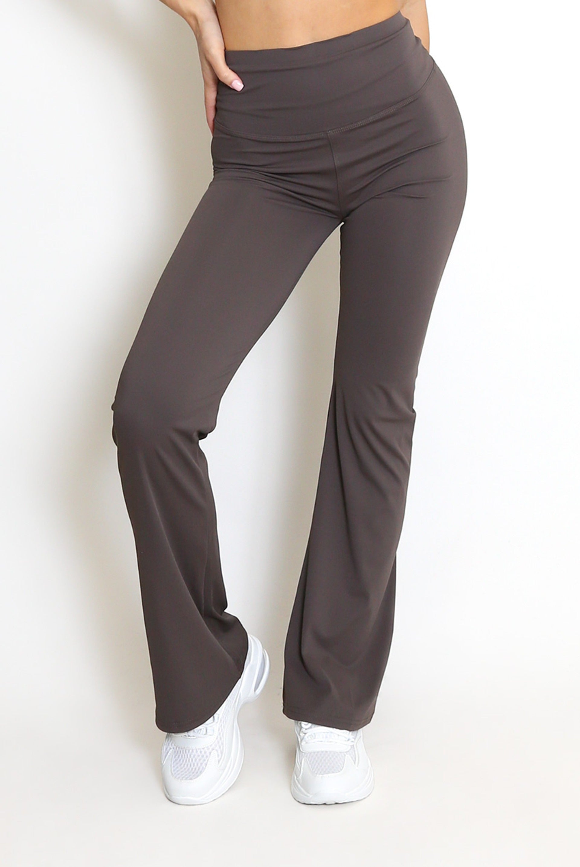 New Colours Elasticated Waist Flare Trouser - Payton - Storm Desire