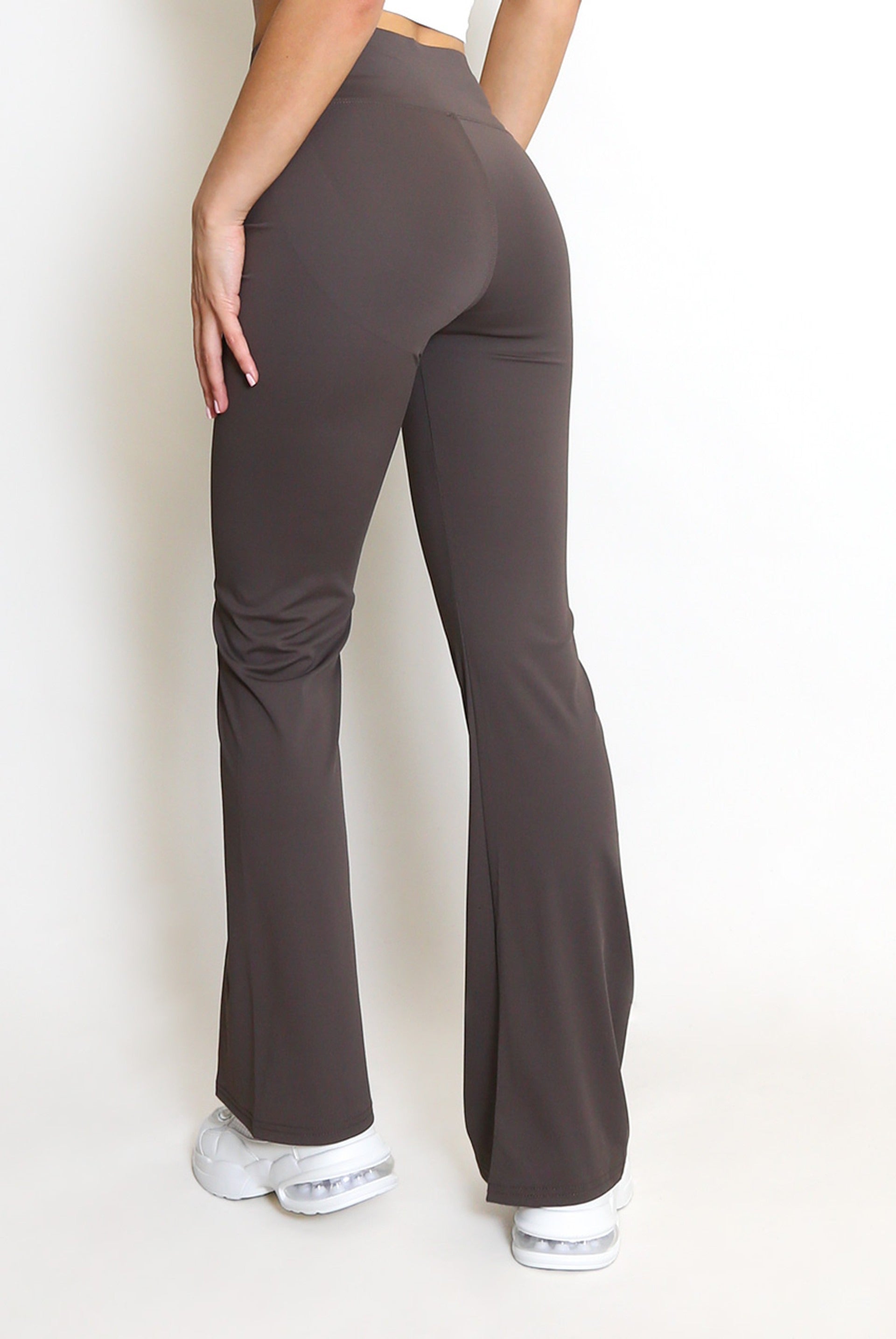 New Colours Elasticated Waist Flare Trouser - Payton - Storm Desire