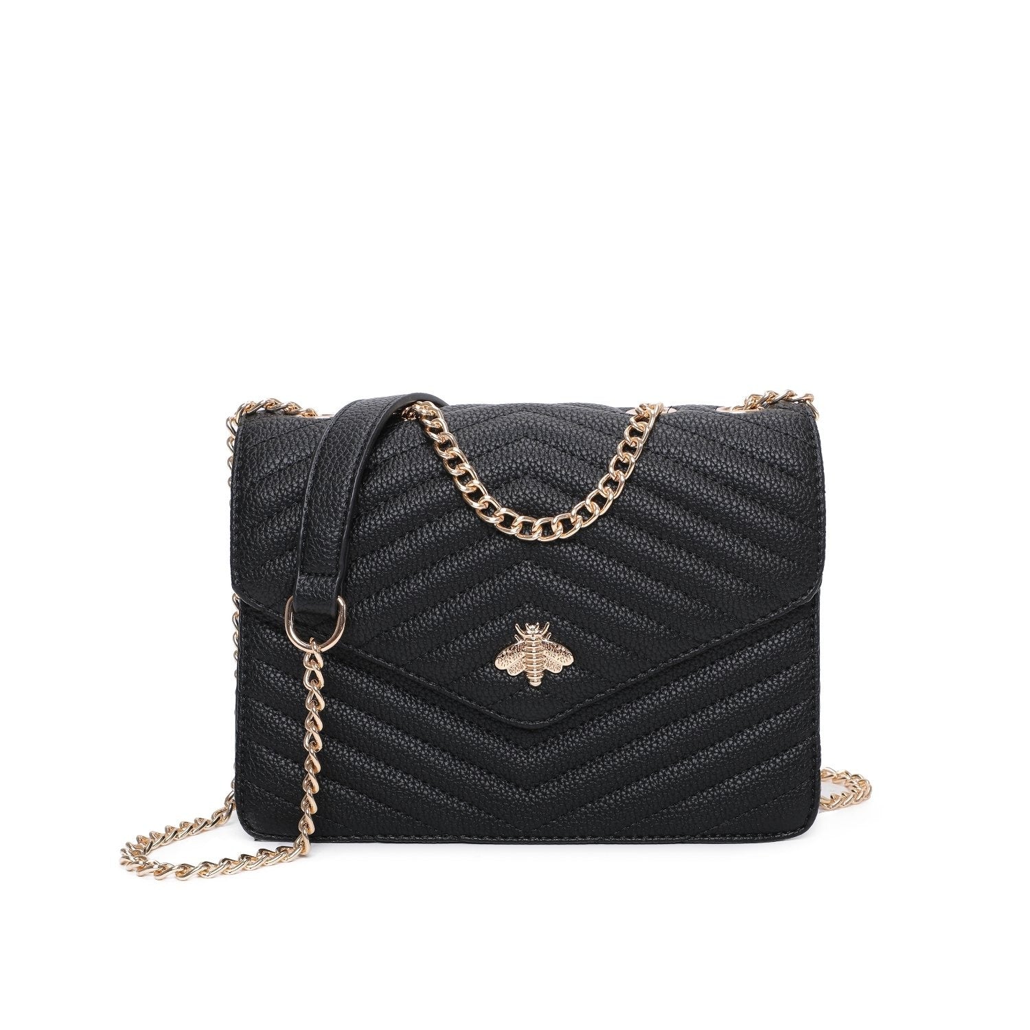 Square Quilted Bee Crossbody Bag - Kimberly - Storm Desire