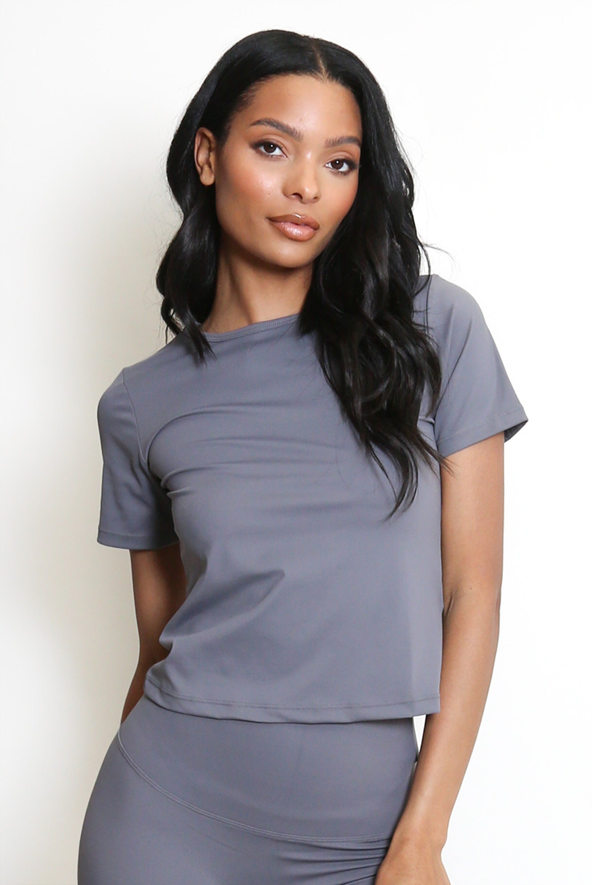 Crew Neck Active Ath Leisure T-Shirt - Helen - Storm Desire