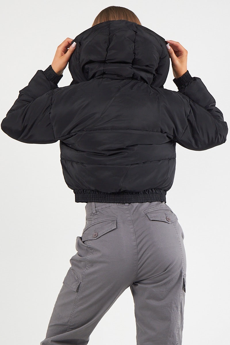 Hooded Crop Puffer Jacket - Matilda