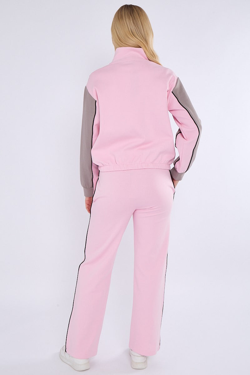 Colour Block Retro Jacket & Jogger Set - Ivanna - Storm Desire