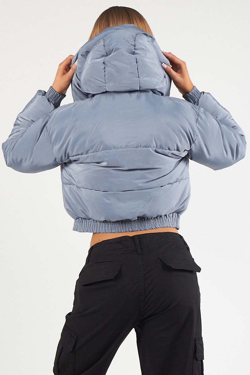 Hooded Crop Puffer Jacket - Matilda