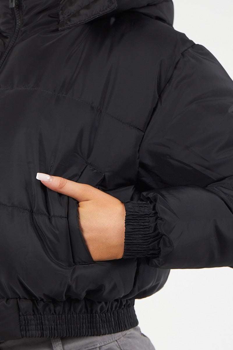 Hooded Crop Puffer Jacket - Matilda