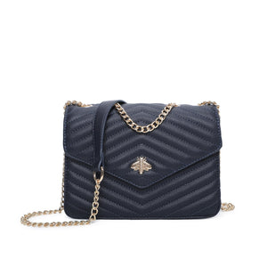 Square Quilted Bee Crossbody Bag - Kimberly - Storm Desire