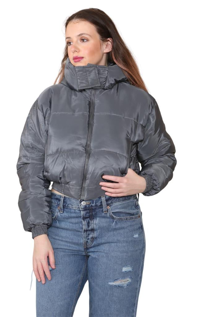 Hooded Crop Puffer Jacket - Matilda