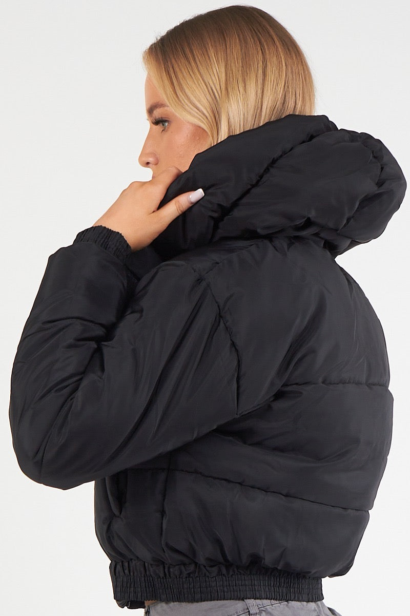 Hooded Crop Puffer Jacket - Matilda