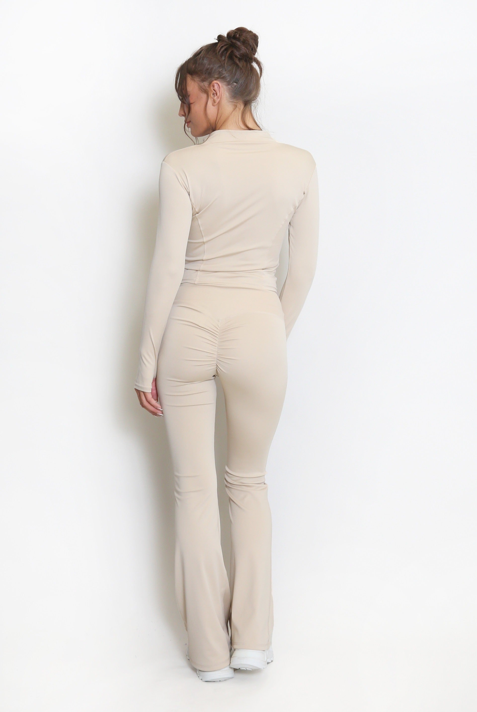New Colour Active Zip Top And Push Up Flare Trouser Set - Hayden - Storm Desire