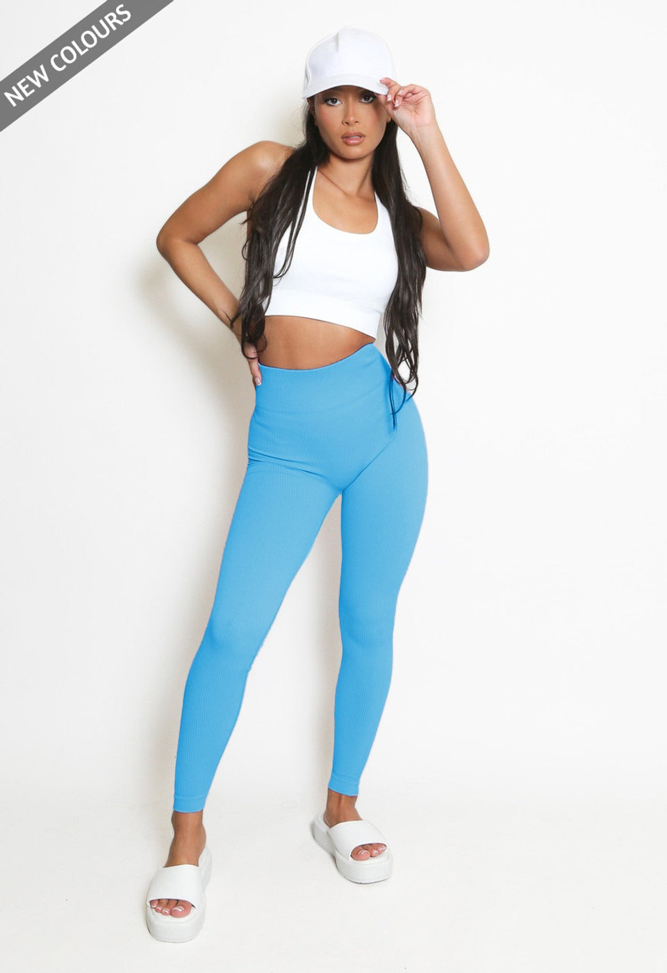 High Waist Ribbed Leggings - Della - Storm Desire