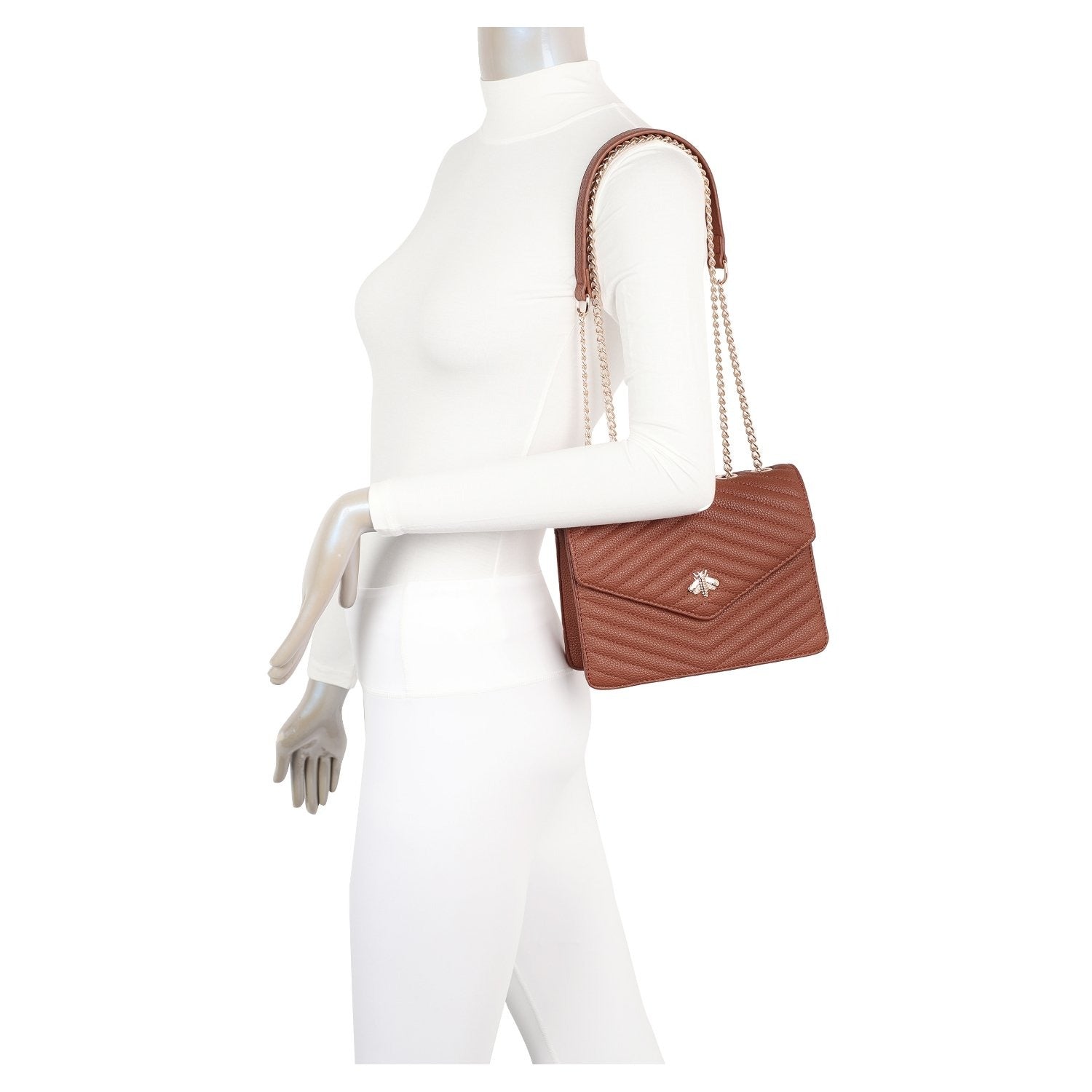 Square Quilted Bee Crossbody Bag - Kimberly - Storm Desire
