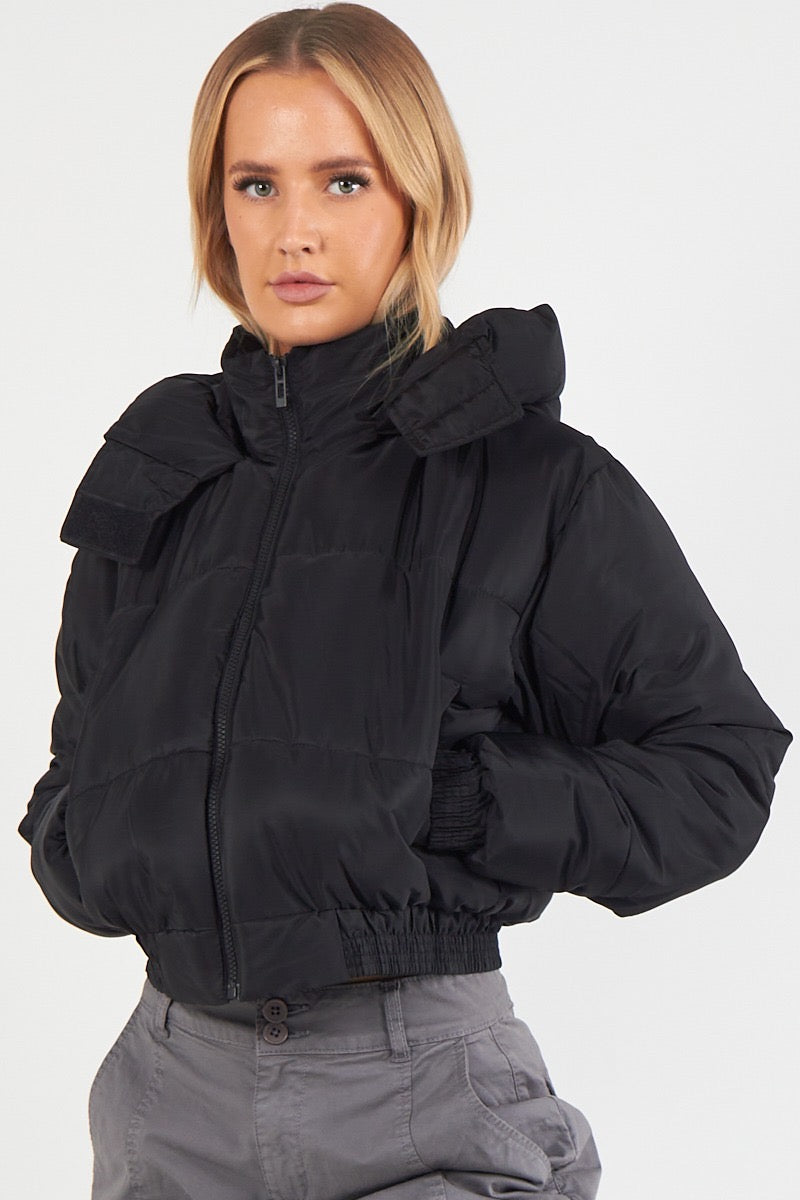 Hooded Crop Puffer Jacket - Matilda