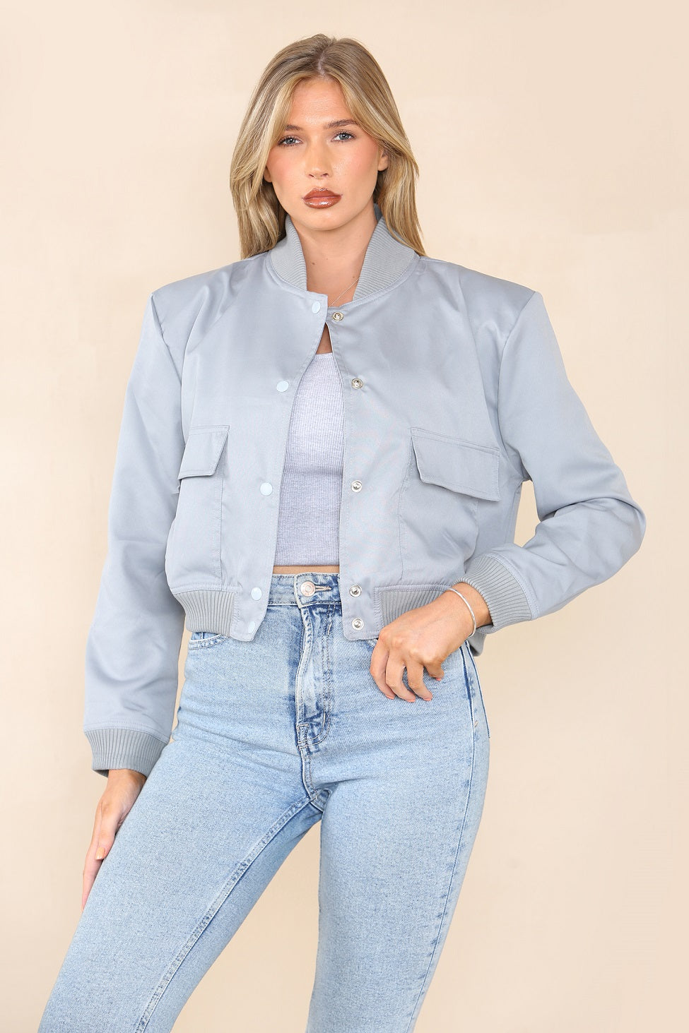 Pocket Bomber Jacket - Aria - Storm Desire