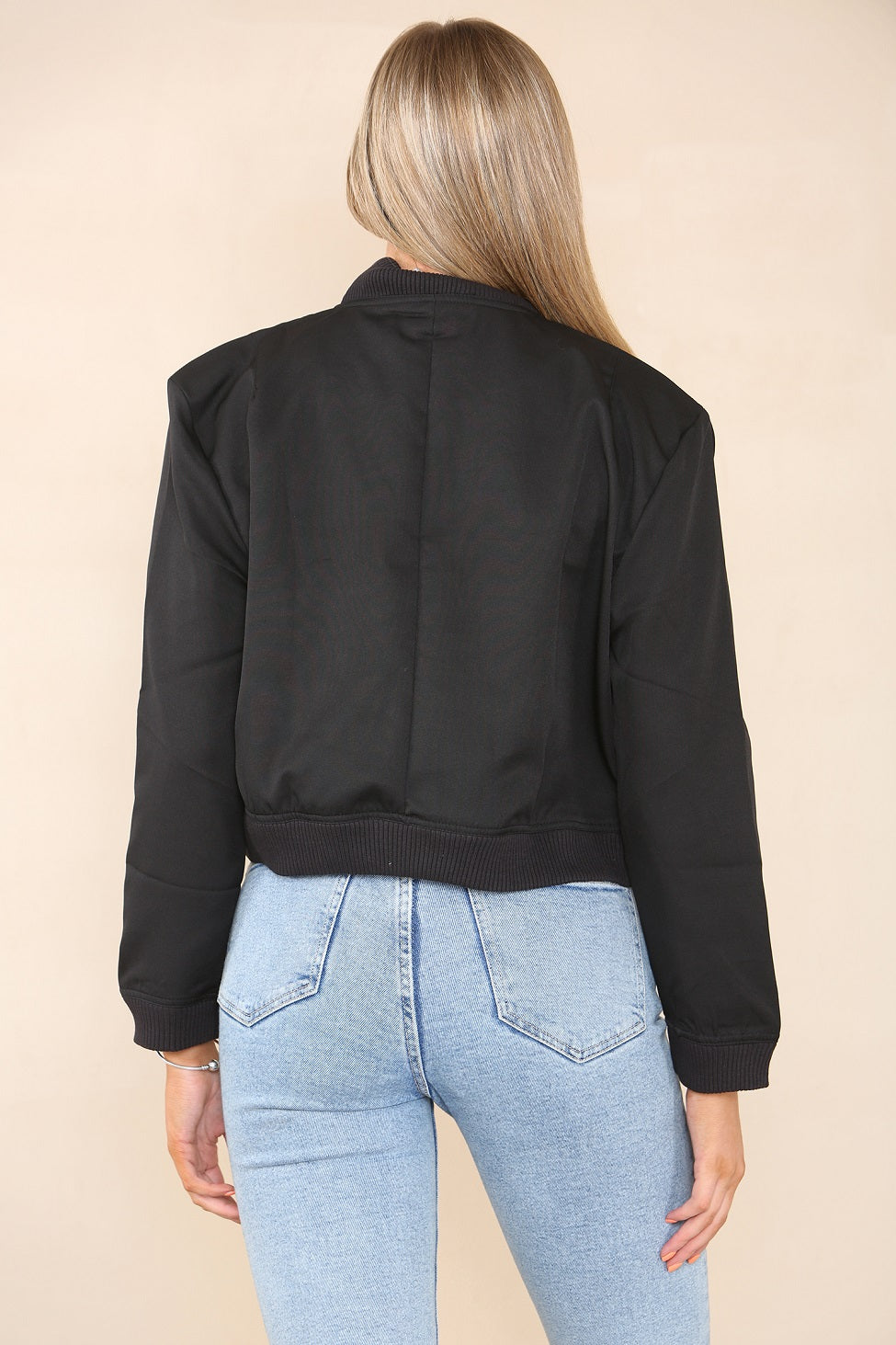 Black Pocket Bomber Jacket - Aria - Storm Desire