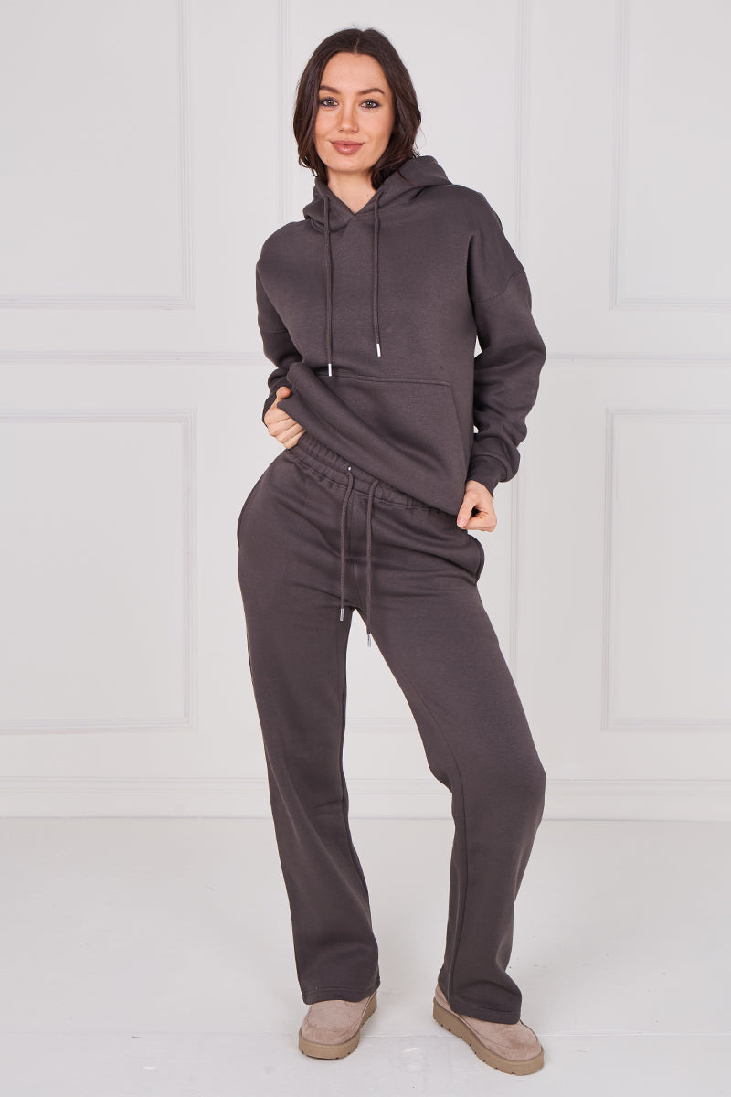 Hooded Oversize Top & Flare Jogger Loungewear Set Scarlett
