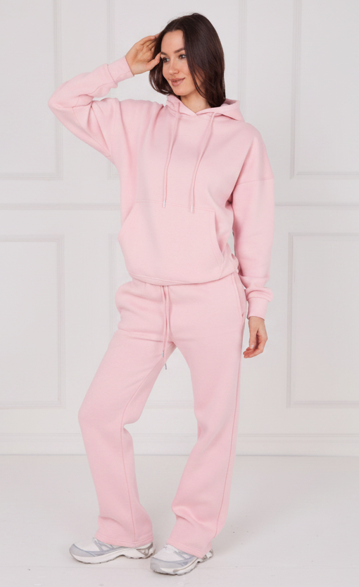 Hooded Oversize Top & Flare Jogger Loungewear Set - Scarlett