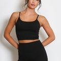 Inaya active strappy crop top and shorts set, black, spaghetti straps
