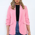 Ruched Sleeve Open Blazer - Renata