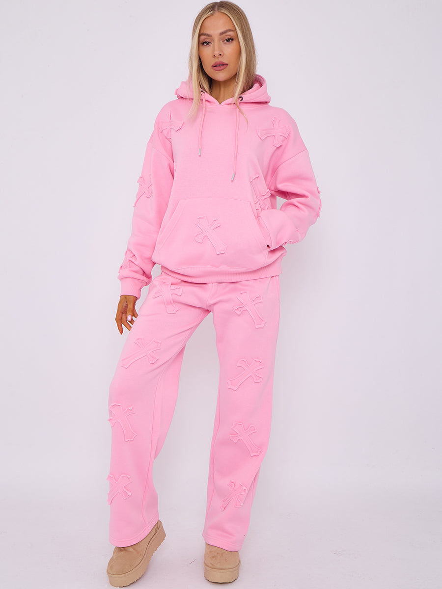 Back In Baggy Crucifix Cross Hooded Tracksuit - Kayla