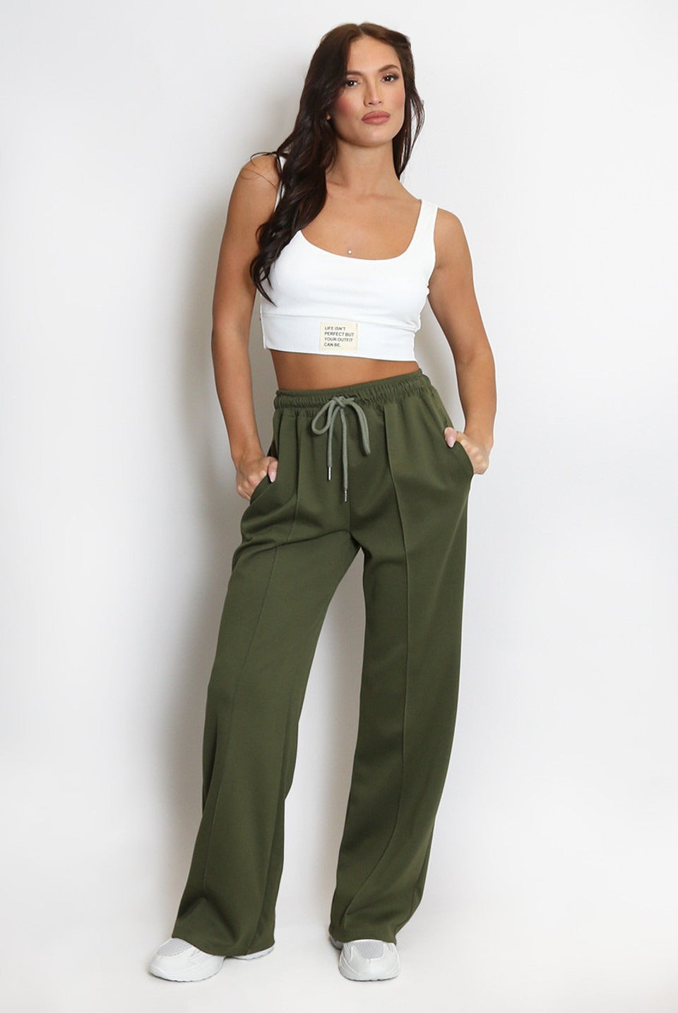 Elasticated Wide Leg Joggers - Faith