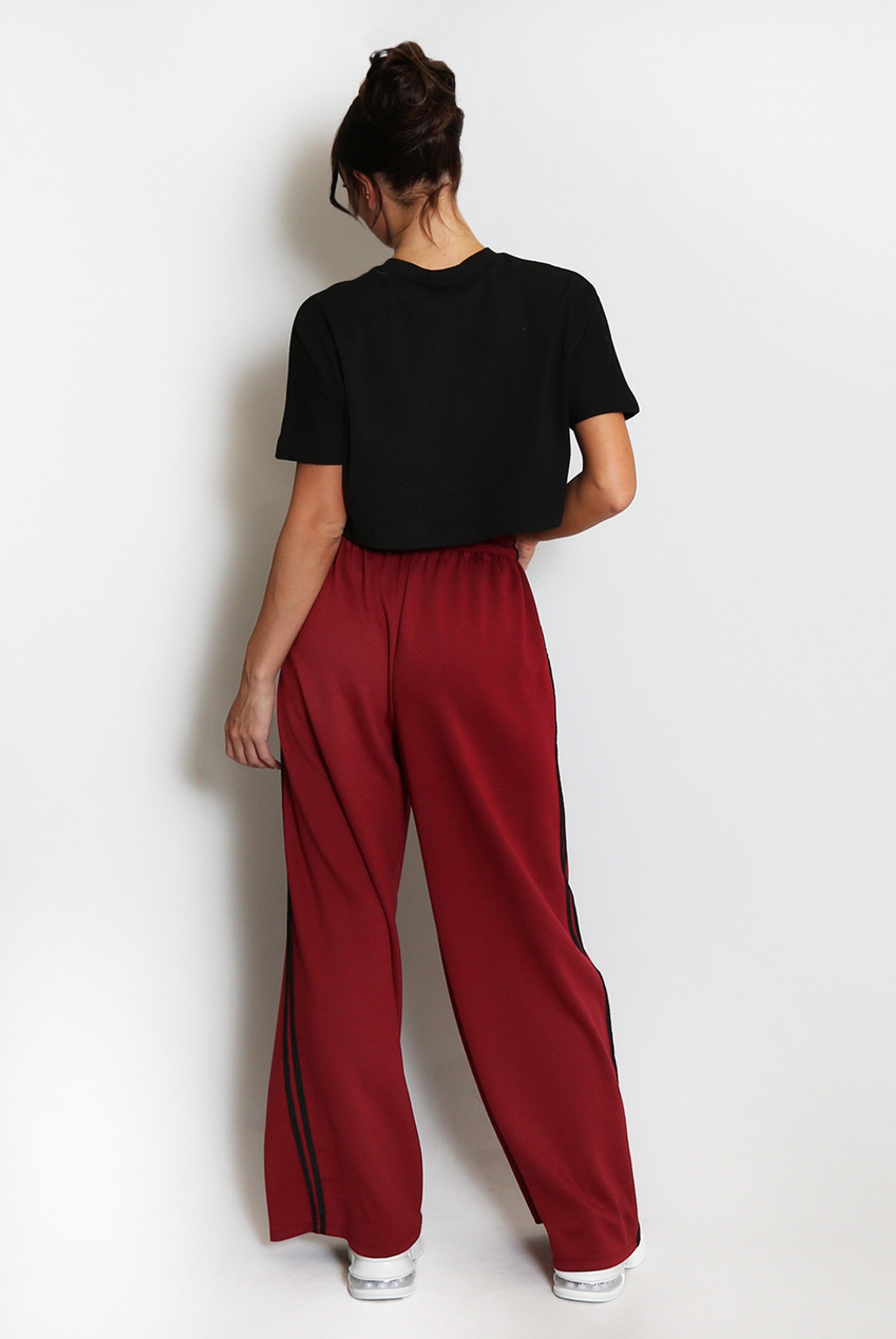 Wide Leg Side Stripe Trousers - Ivey