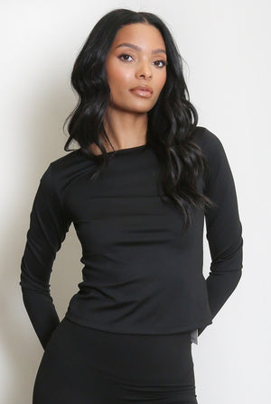 Long Sleeve Ath Leisure Top - Briella - Storm Desire