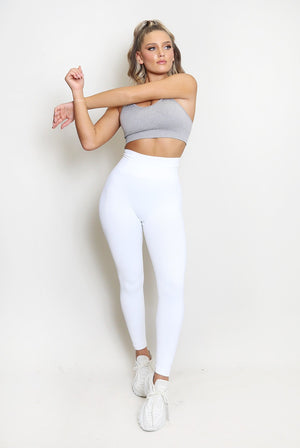 High Waist Ribbed Leggings - Della - Storm Desire