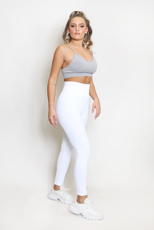 High Waist Ribbed Leggings - Della - Storm Desire