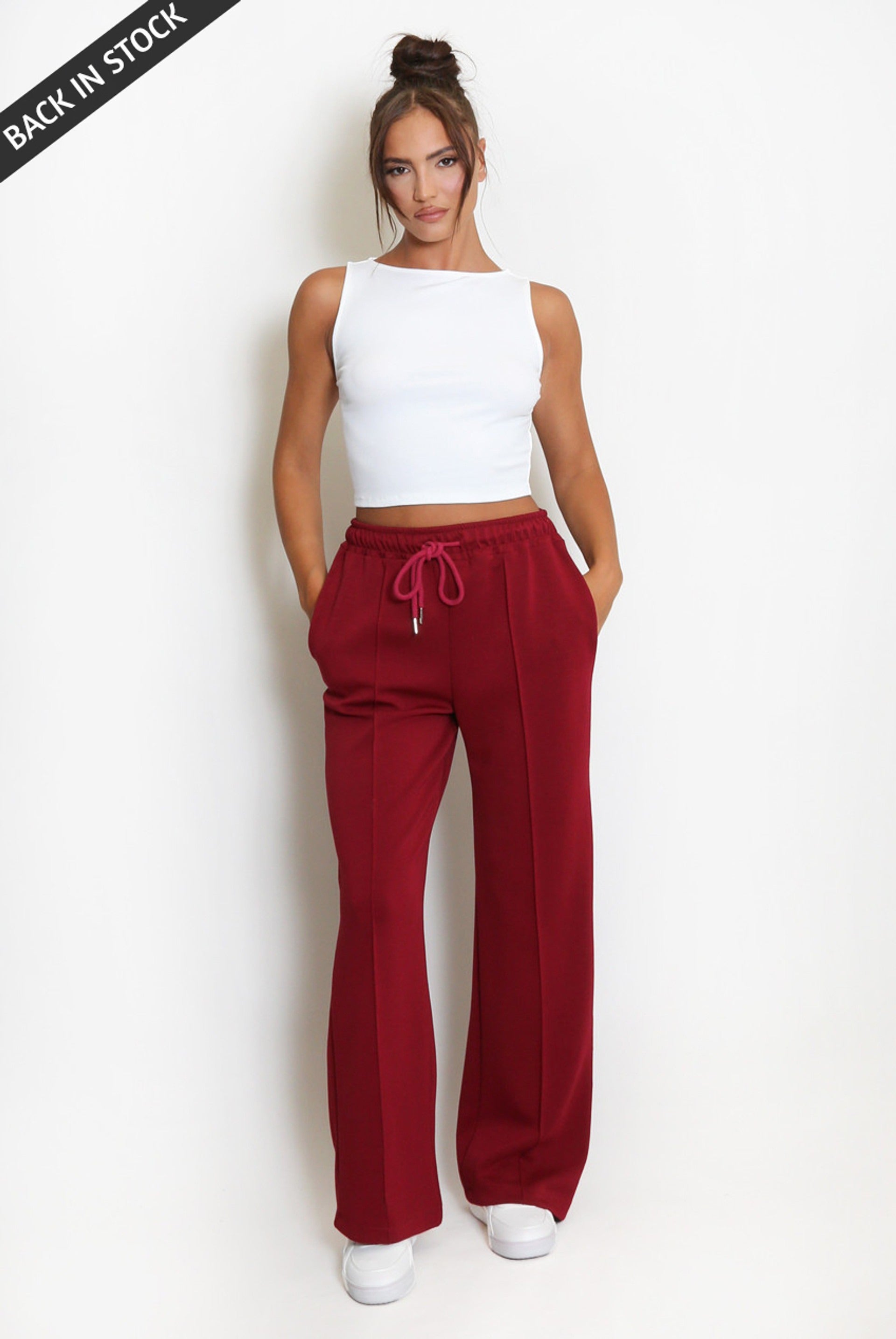 Elasticated Wide Leg Joggers - Faith - Storm Desire