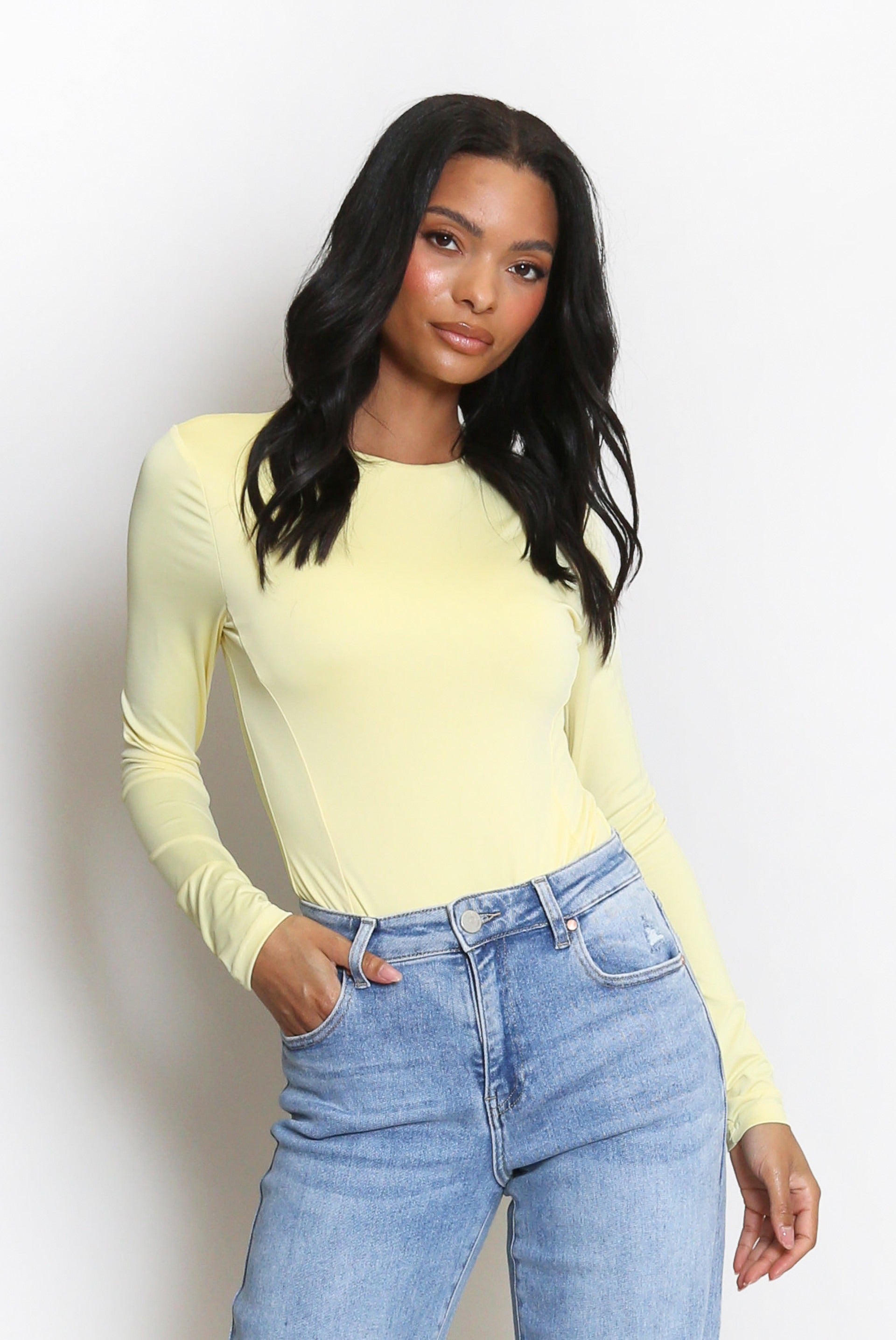 Long Sleeve Plain Bodysuit - Stephanie