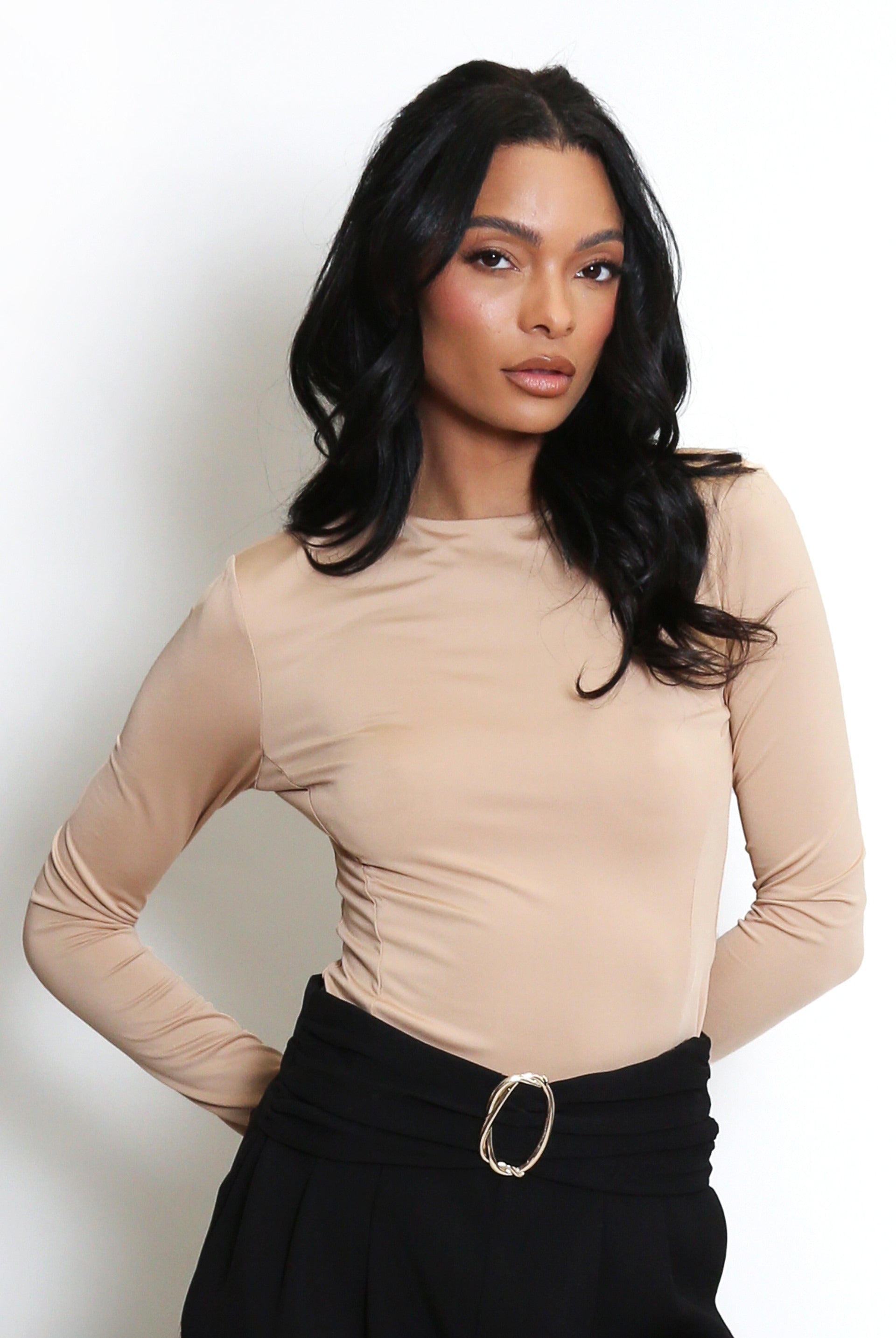 Long Sleeve Plain Bodysuit - Stephanie
