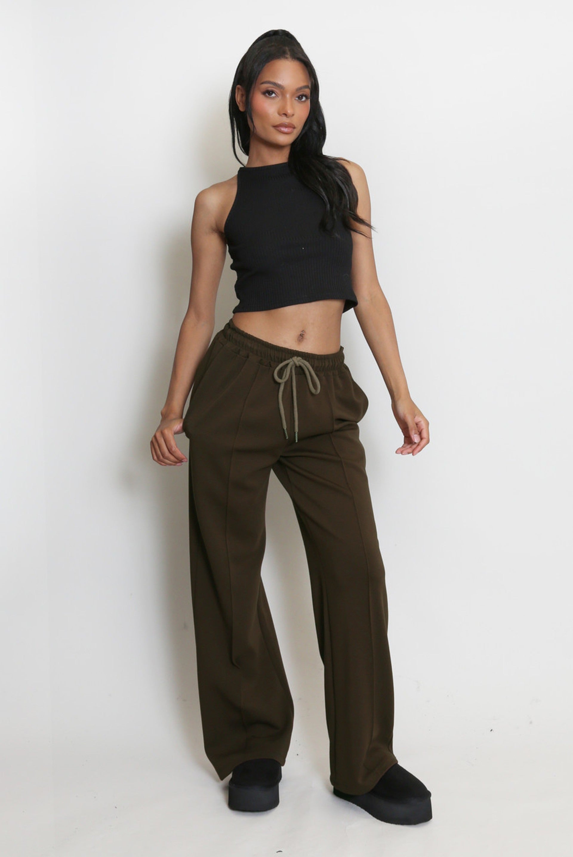 Elasticated Wide Leg Joggers - Faith