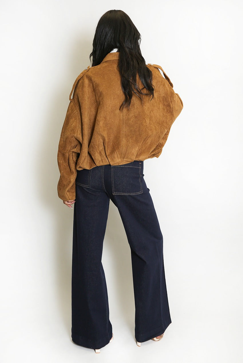 Oversized Faux Suede Jacket - Ashlyn