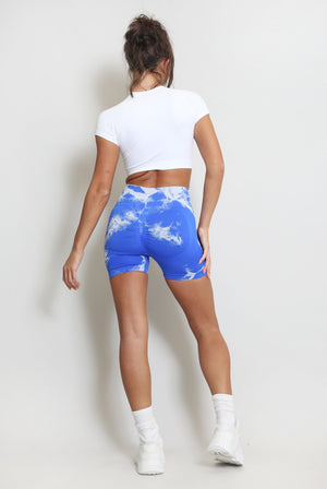 Tie Dye Print Bum Sculpt Shorts - Chloe - Storm Desire
