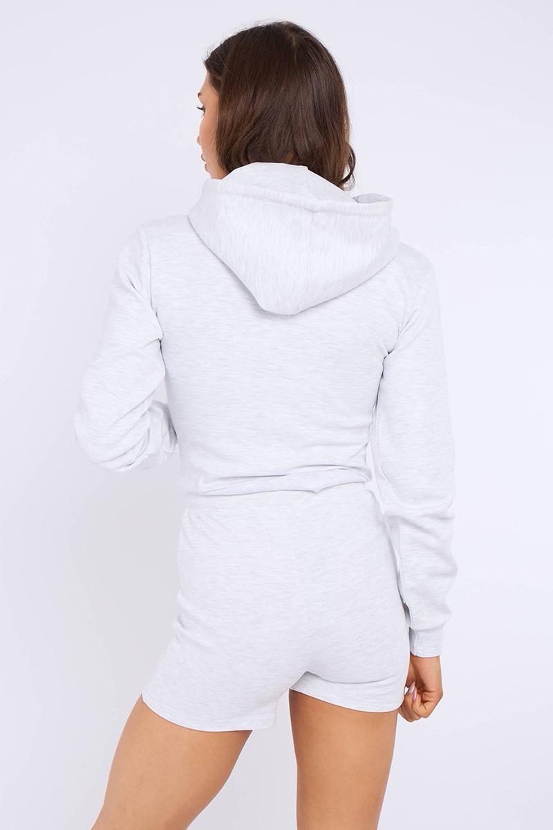 Hooded Crop Top & Shorts Set - Michaela - Storm Desire