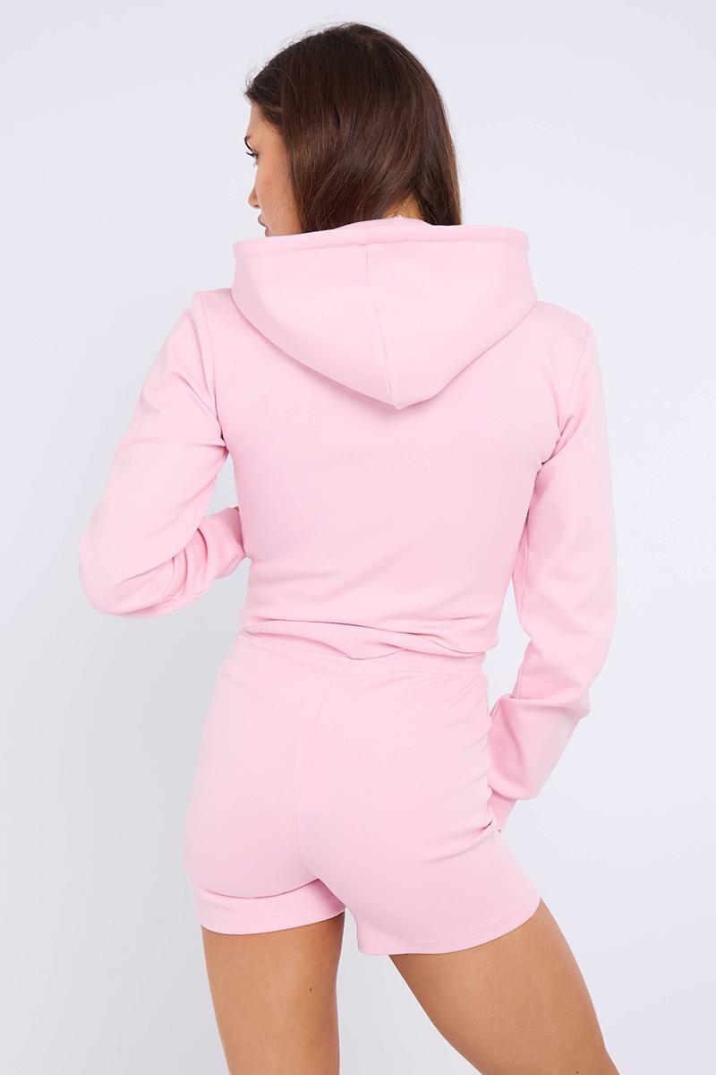 Hooded Crop Top & Shorts Set - Michaela - Storm Desire