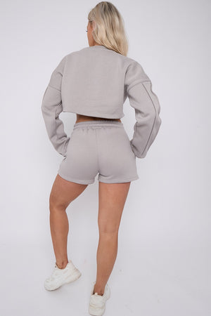 Triple Seam Shorts & Crop Top Set - Zoe - Storm Desire